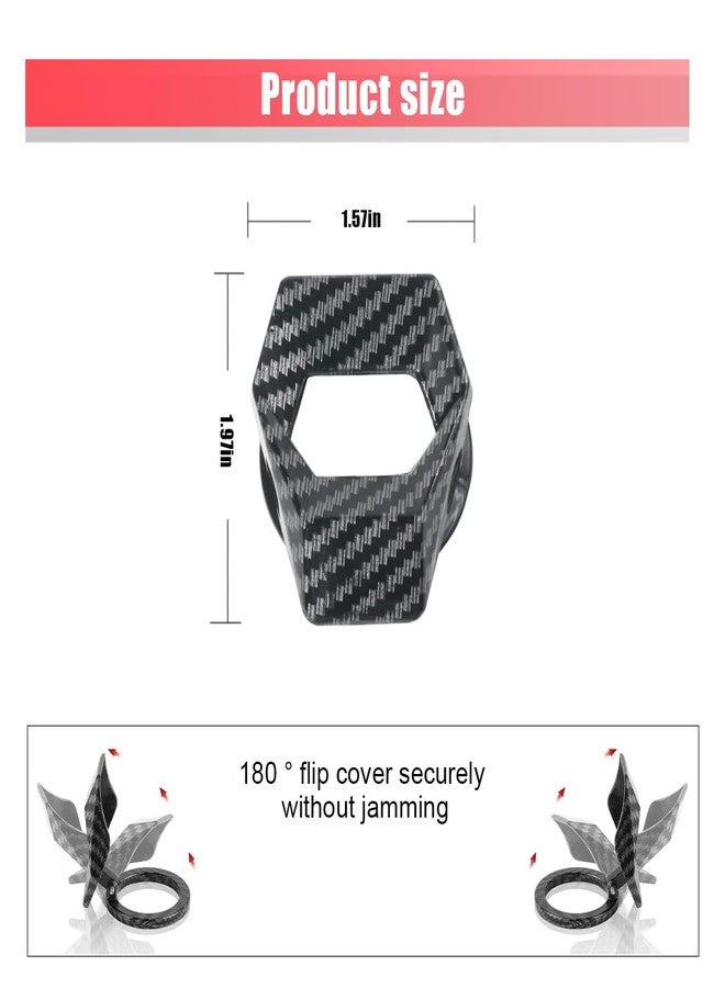 GLSOWEE Car Engine Start/Stop Button Cover, Zinc Alloy Car Push Button Start Cover Car Power Control Trim, Universal Key Ignition Switch Protective Cover for Cars, SUVs (Carbon Fiber) - Image 2